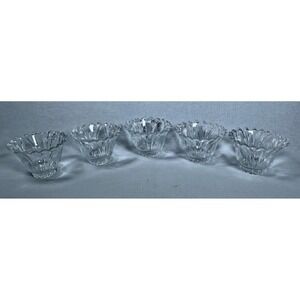 Set of (5) VTG KIG Indonesia Glass Votive‎ Cancle Holder Custard Desert Cup Bowl